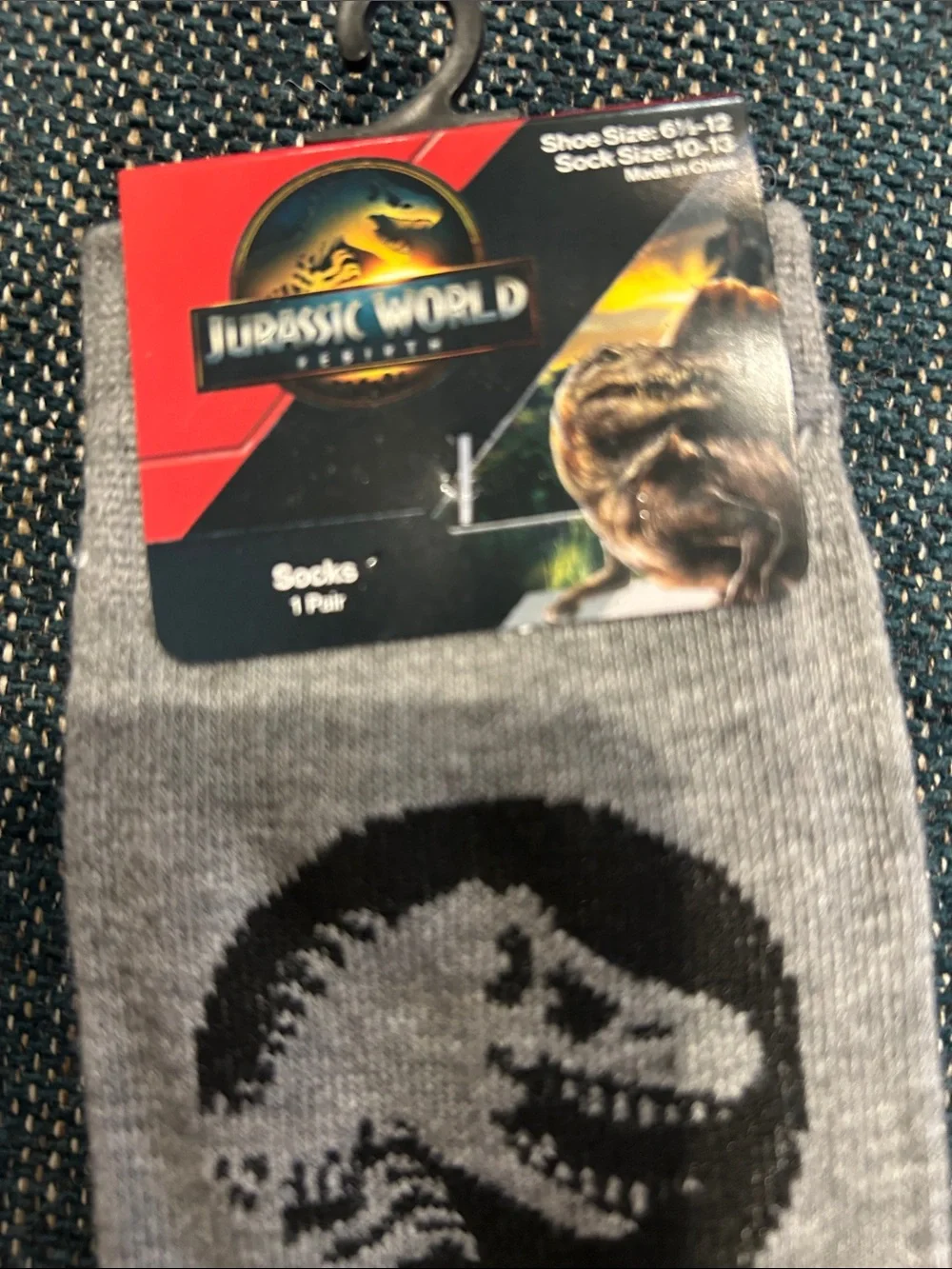 Gray T-Rex Crew Socks - Official Brand